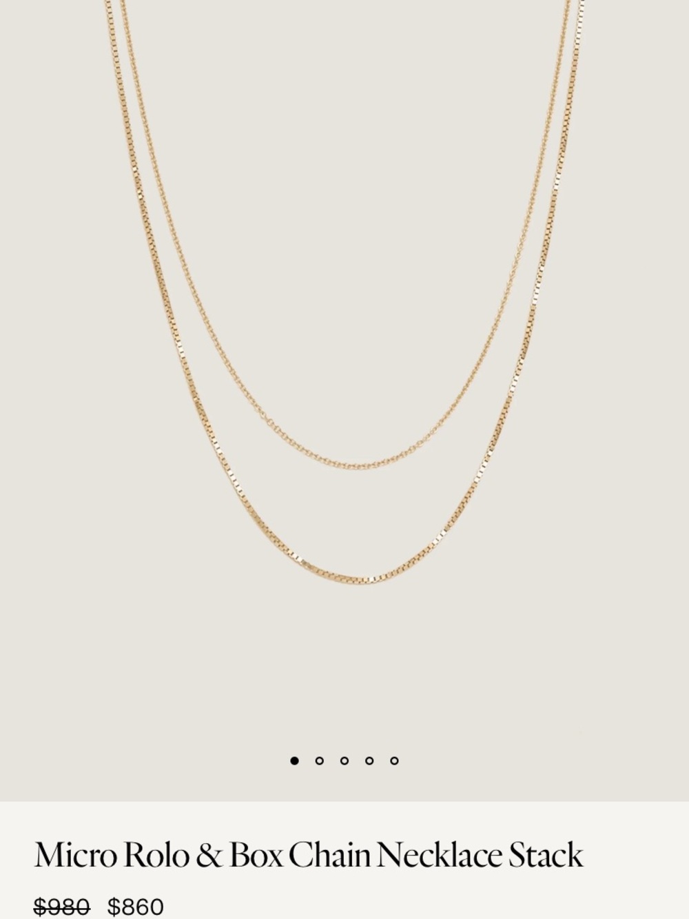 Kinn micro Rolo and box chain necklace stack NIB